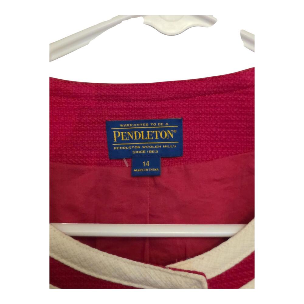 Pendleton Classic Button Uo Blazer Jacket Pink Wh… - image 3